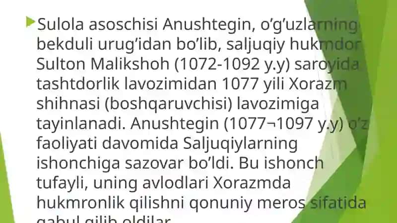 Katta Xorazm Davlati mavzusida taqdimoti 4