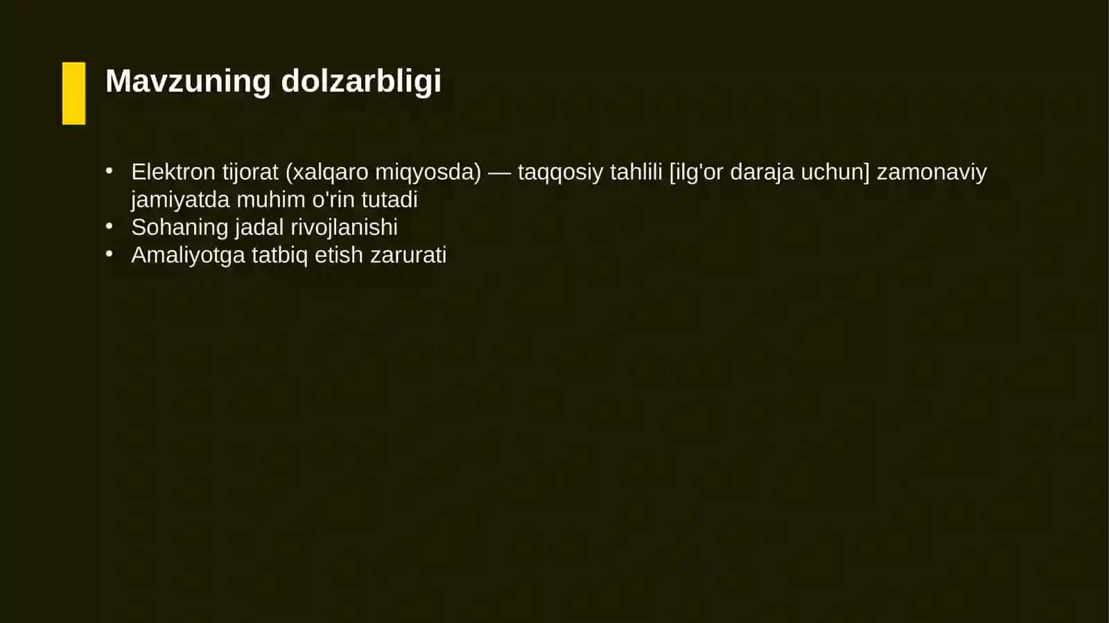 Elektron tijorat (xalqaro miqyosda) — taqqosiy tahlili [ilg'or daraja uchun] 4