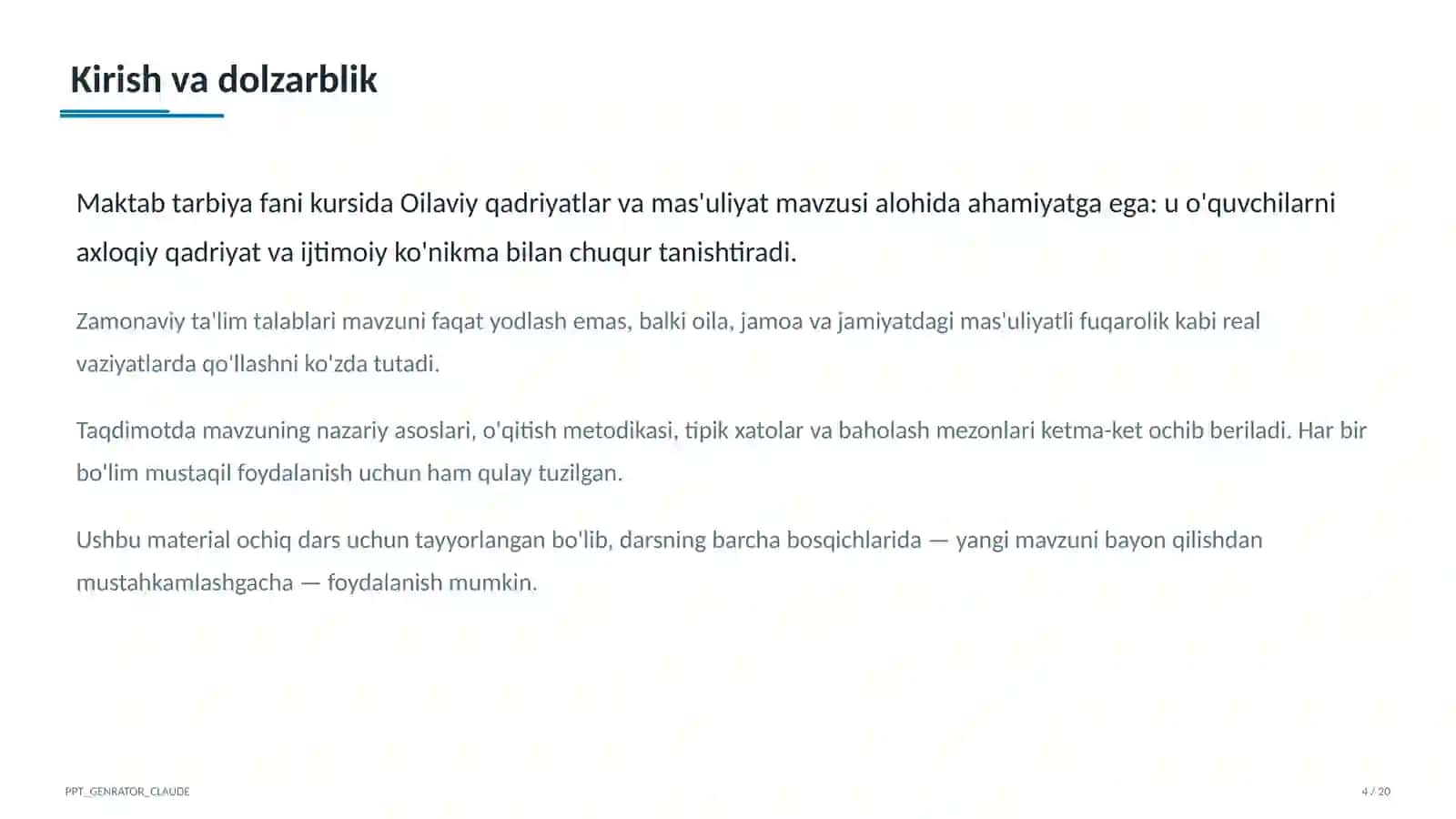 Oilaviy qadriyatlar va mas'uliyat (10-sinf) 4