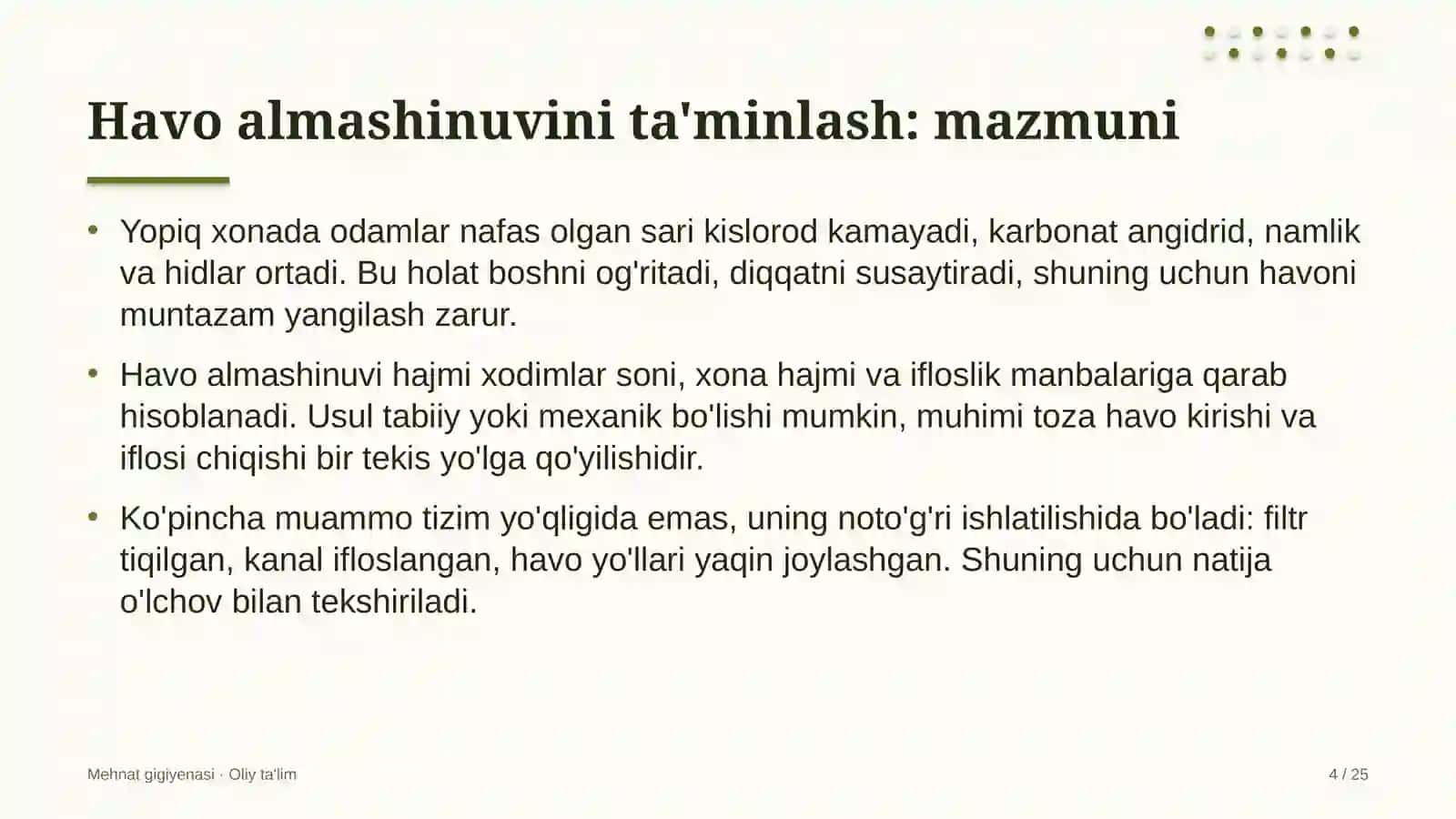 olimpiya zaxiralari kollejlarida havo almashinuvini ta'minlash 7728 4