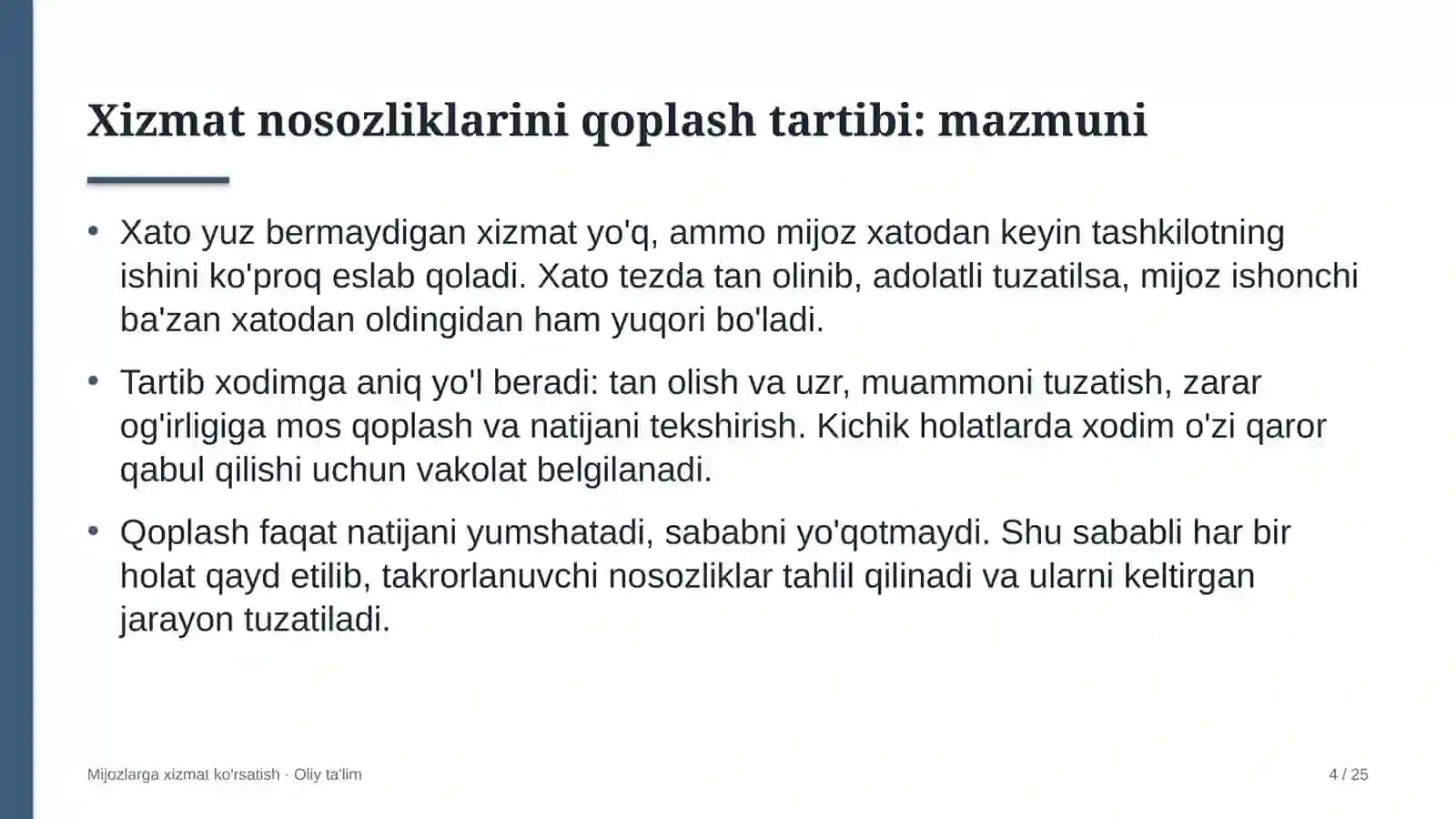 Keramik plitka ishlab chiqarishda xizmat nosozliklarini qoplash tartibini joriy etish 4