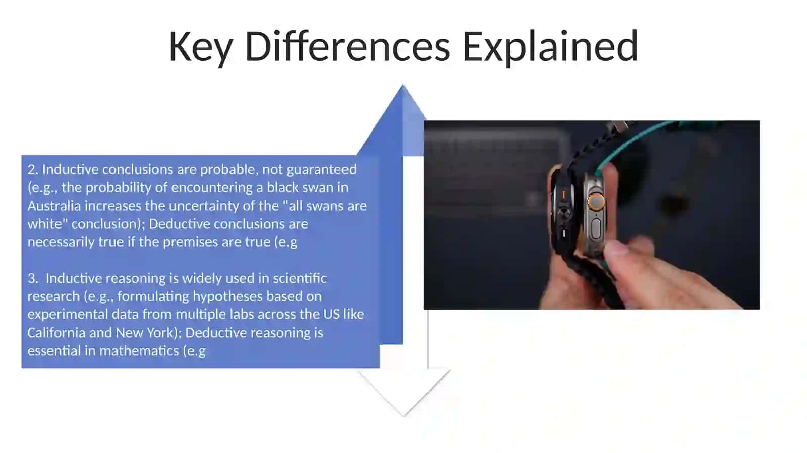 Comparison between inductive reasoning and deductive reasoning 4