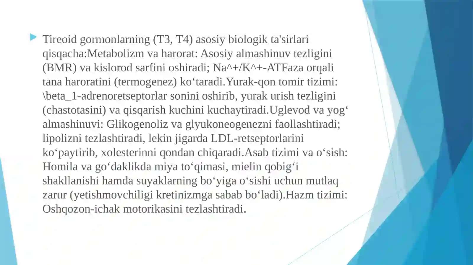 Tireoid gormonlari sintezi va biologik ta'siri 4