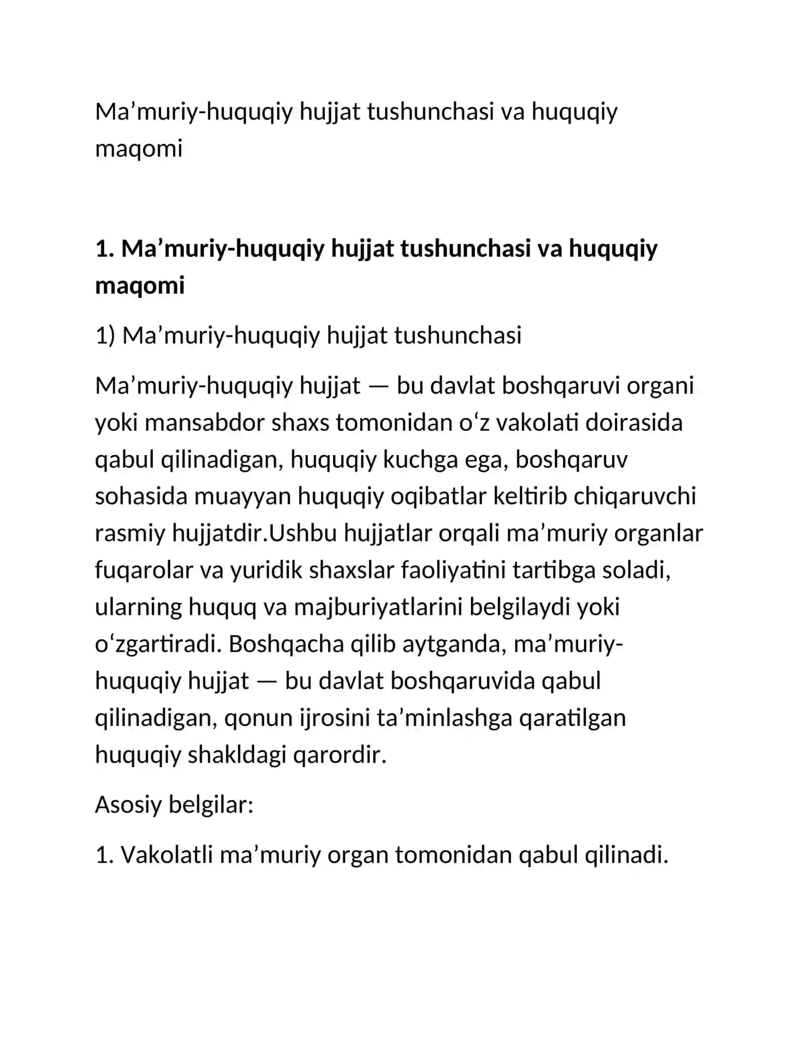 Maʼmuriy-huquqiy hujjatlarni bekor qilish, oʻzgartirish va haqiqiy deb topish 4