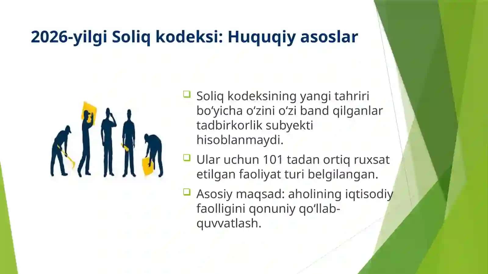 O‘zini o‘zi band qilgan shaxslar soliqqa tortishning o‘ziga xos jihatlari va ma’murchilik 4