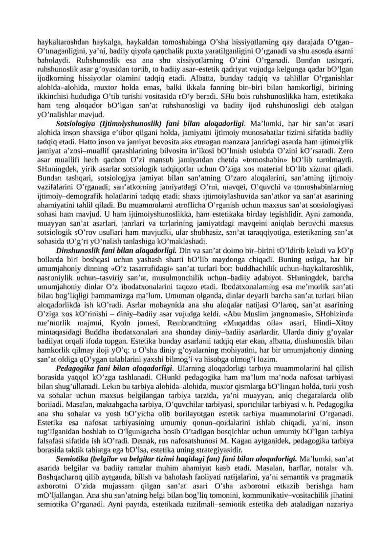 ESTETIKA FANINING PREDMETI, MAQSADI VA VAZIFALARI. 4
