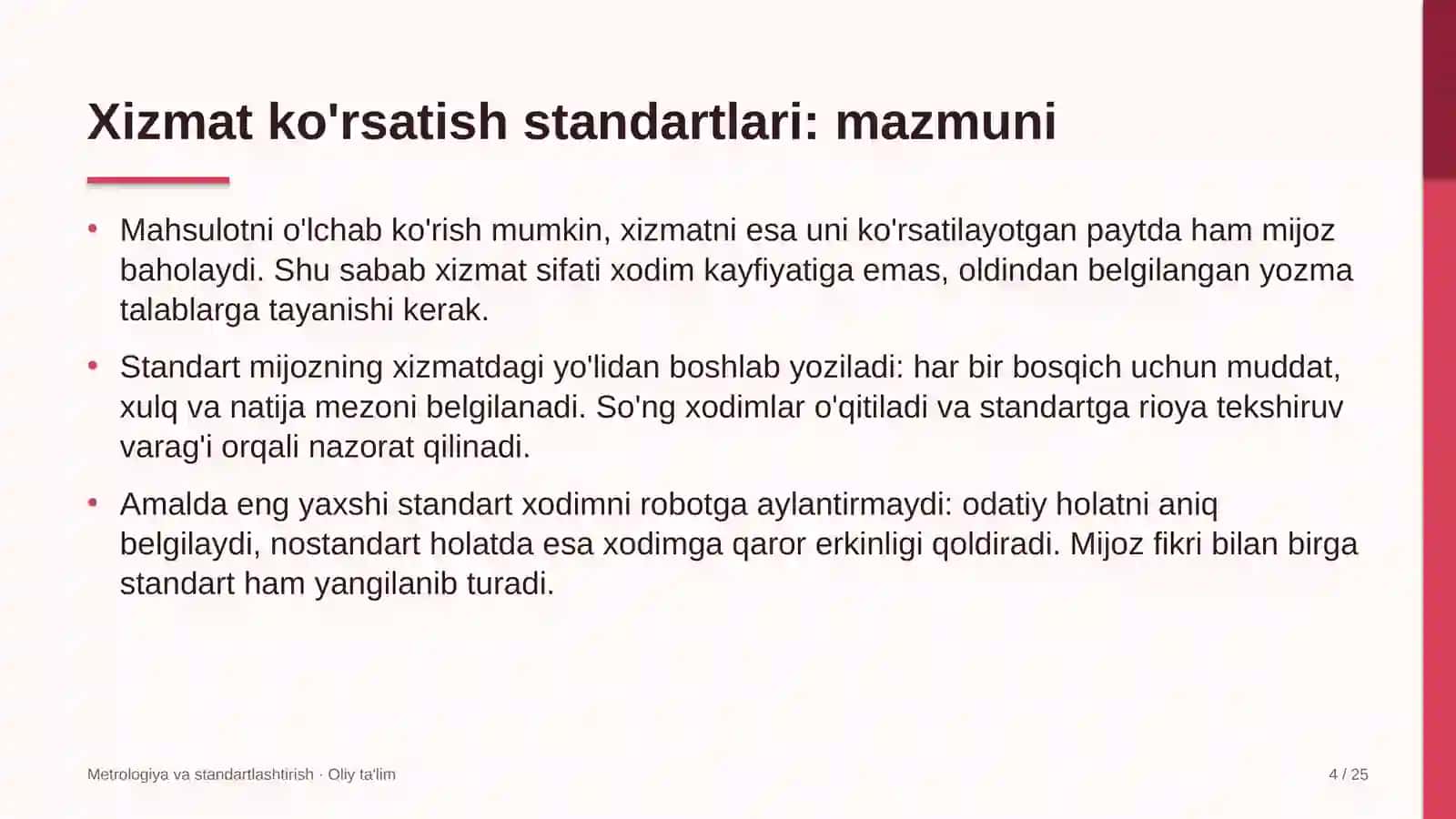 Konteyner tashishda xizmat ko'rsatish standartlarini ishlab chiqish 4