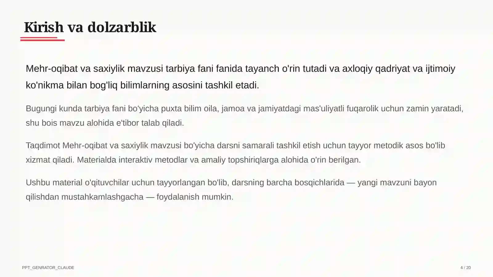 Mehr-oqibat va saxiylik (4-sinf) 4