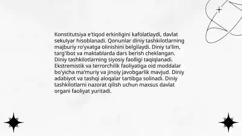 O'zbekistonda din va diniy tashkilotlarga munosabat 4