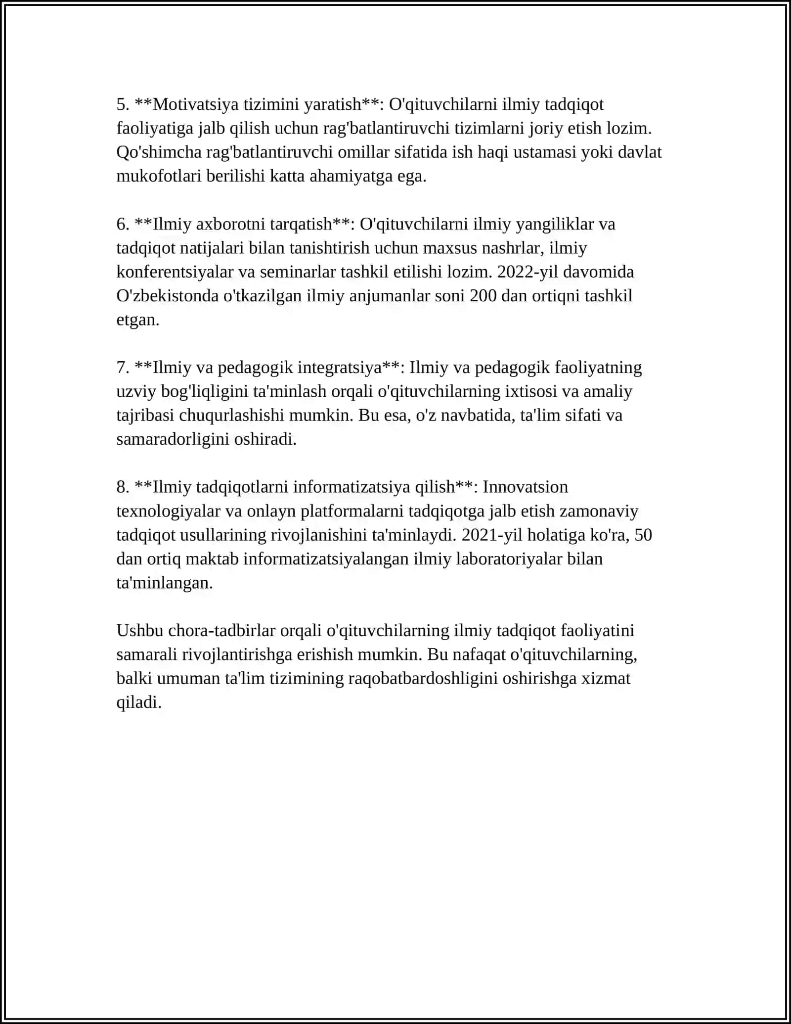 BO'LAJAK O'QITUVCHILARNI ILMIY TADQIQOT ISHLARIGA YO'ALTIRISH 4