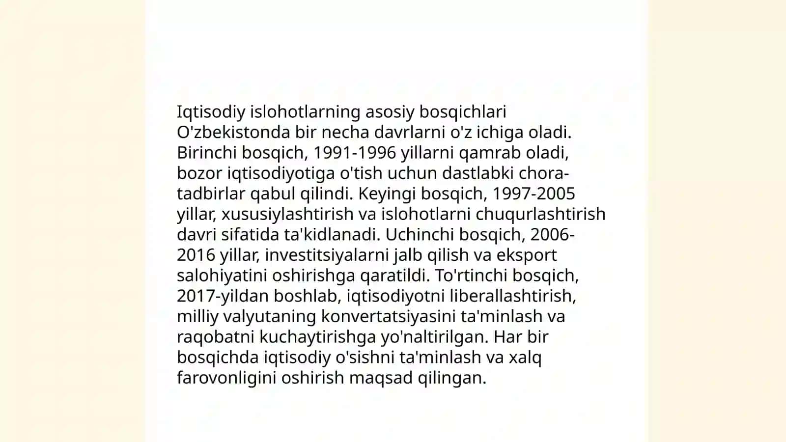 O'zbekistonda bozor iqtisodiyotiga o'tishning tamoyillari va xususiyatlari 4