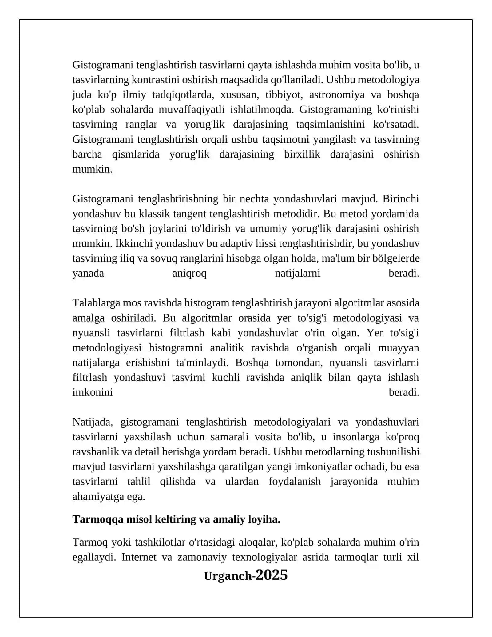 Gistoqramma tenglashtirish nazariyasi 4