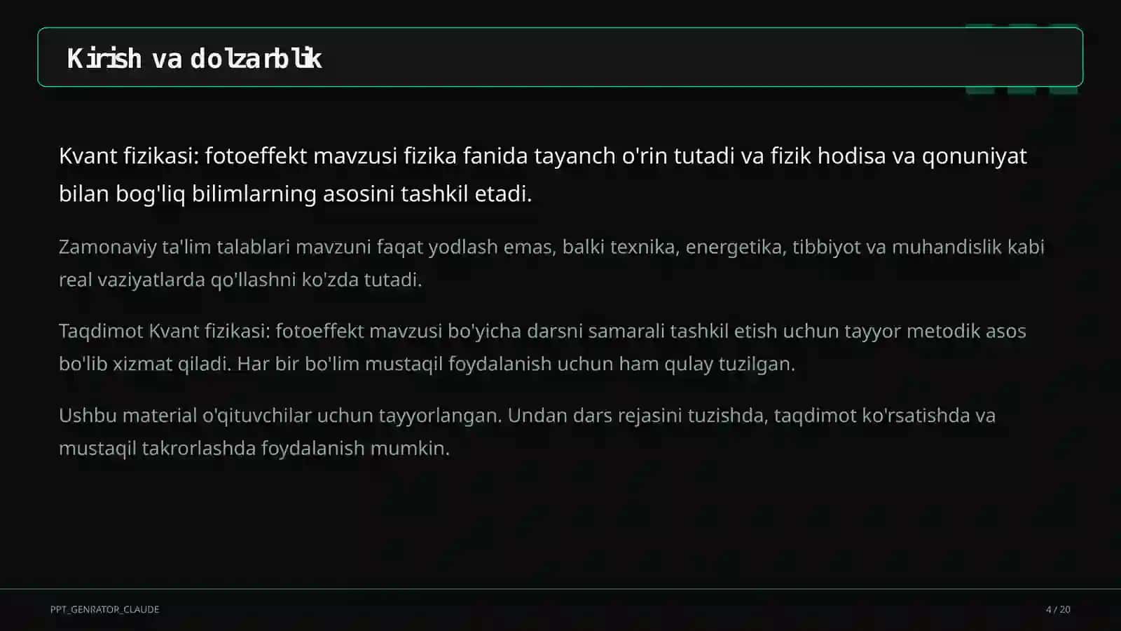 Kvant fizikasi: fotoeffekt (11-sinf) 4