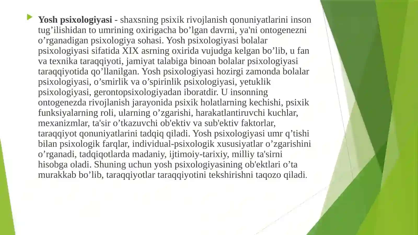 Yosh  va  pedagogik psixologiya  fanining  tadqiqot  soxasi va  muammolari 4