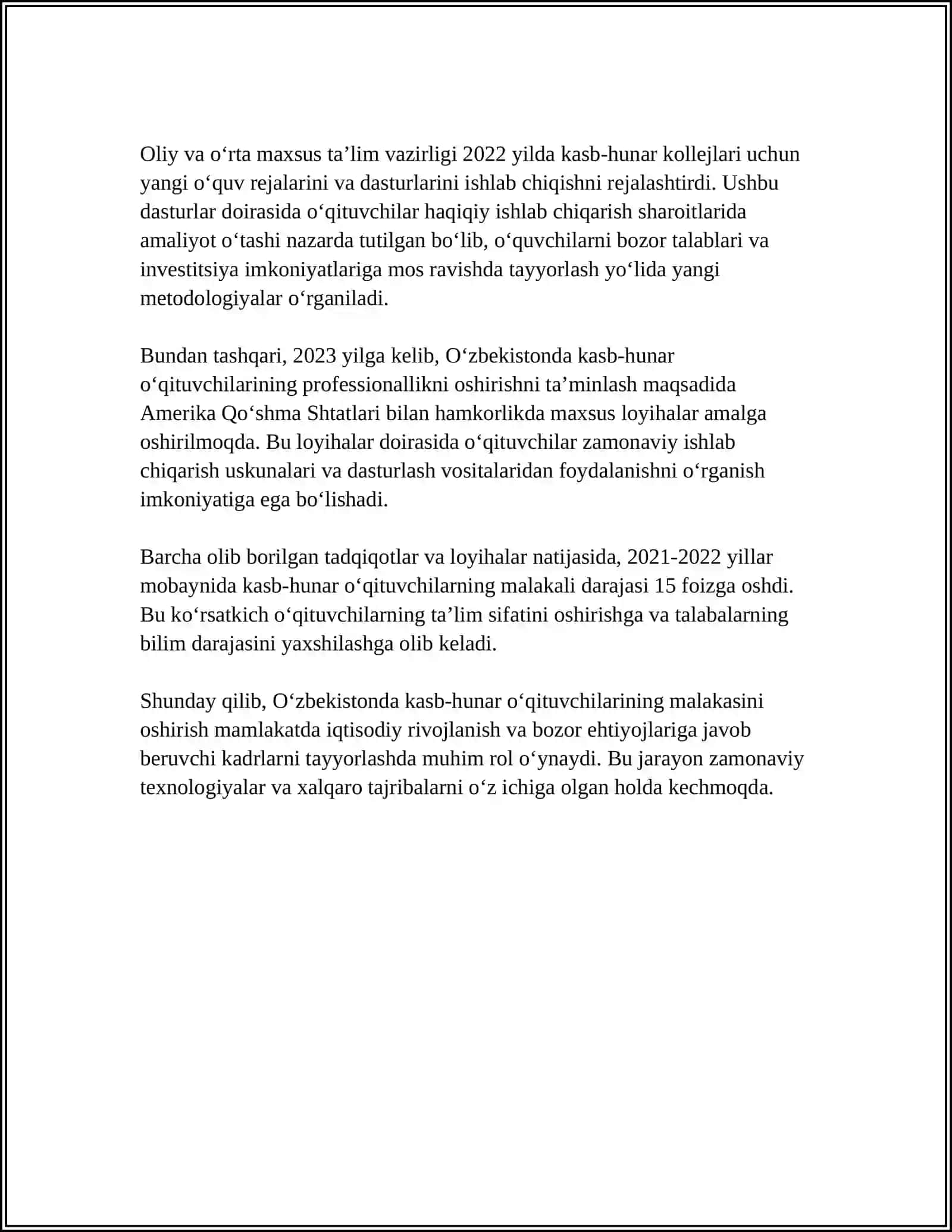 Kasb-Hunar Tarbiyasi Bo‘yicha Tadbirlar O‘tkazish 4
