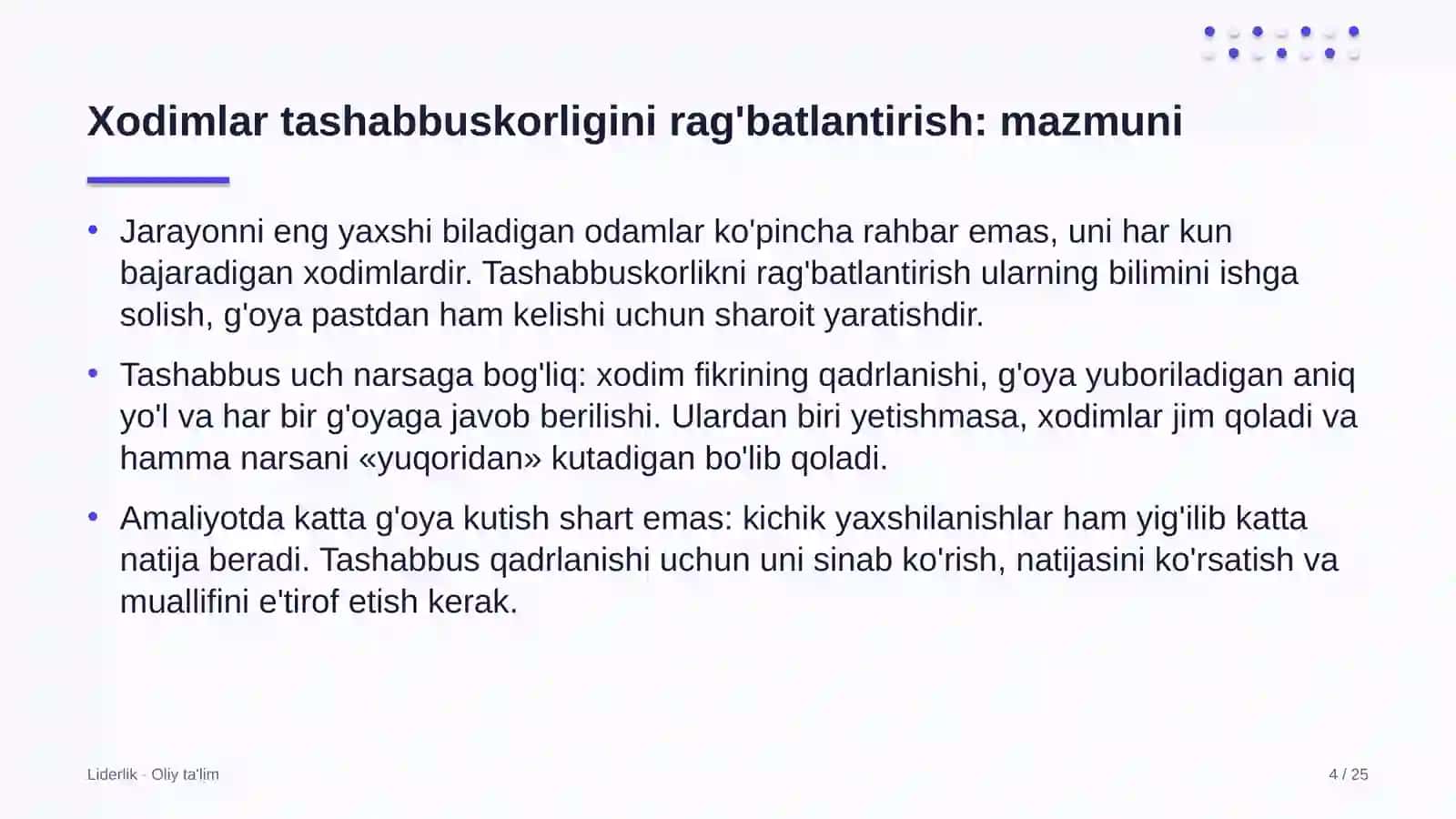 ehtiyot qismlar do'konlarida xodimlarning tashabbuskorligini rag'batlantirish 1718 4