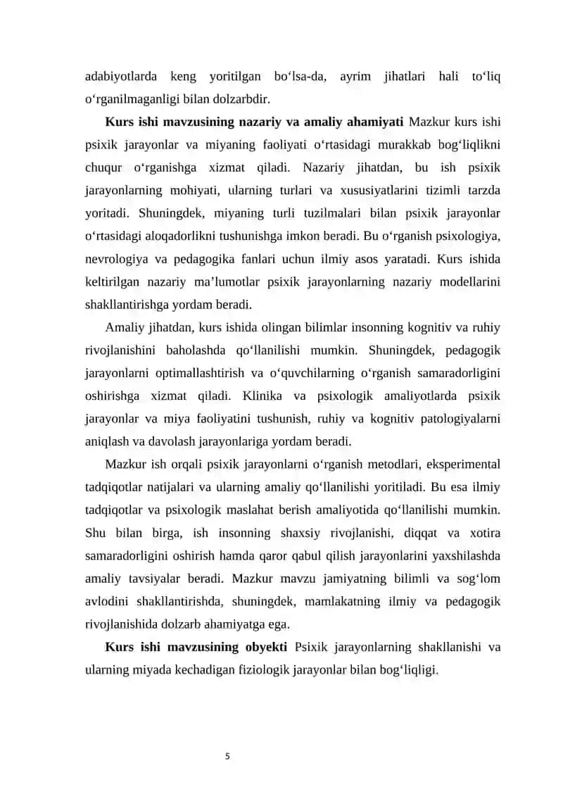 Psixik jarayonlar va miyaning o‘zaro aloqadorligi 4