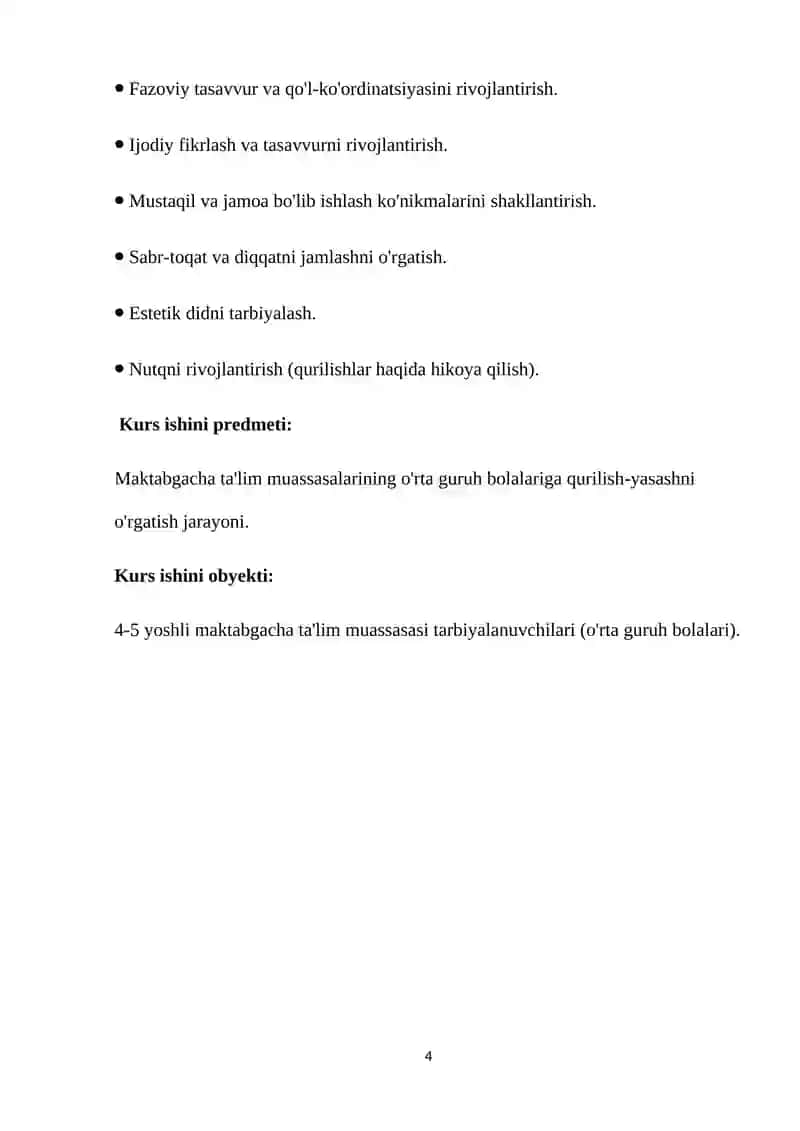 O’rta guruxda bolalarni qurish yasashga o’rgatish metodlari 4
