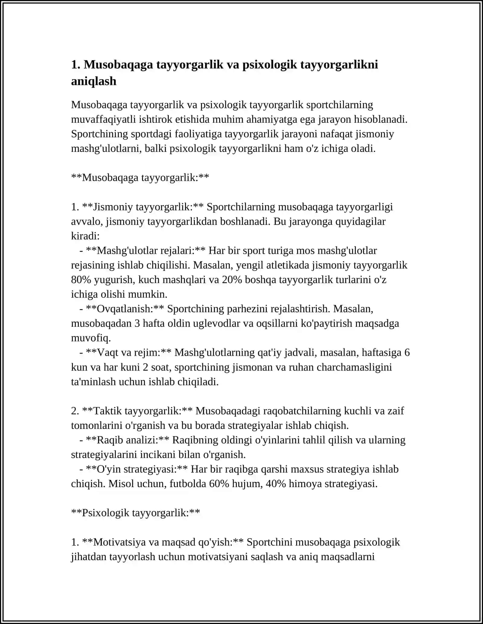 SPORTCHI ÓQUVCHILARNI (BOLALARNI) BÓLAJAK MUSOBAQAGA TAYYORLASHNING PSIXOLOGIK ASOSLARI 4