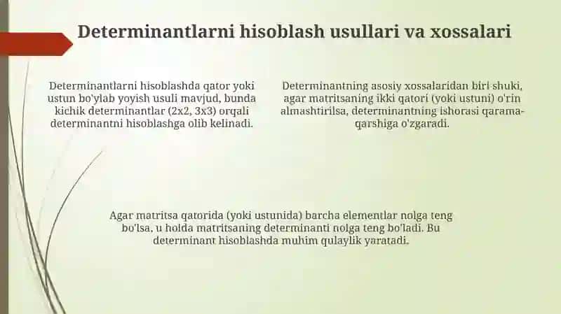 Yuqori tartibli aniqlovchilardan foydalanish 4