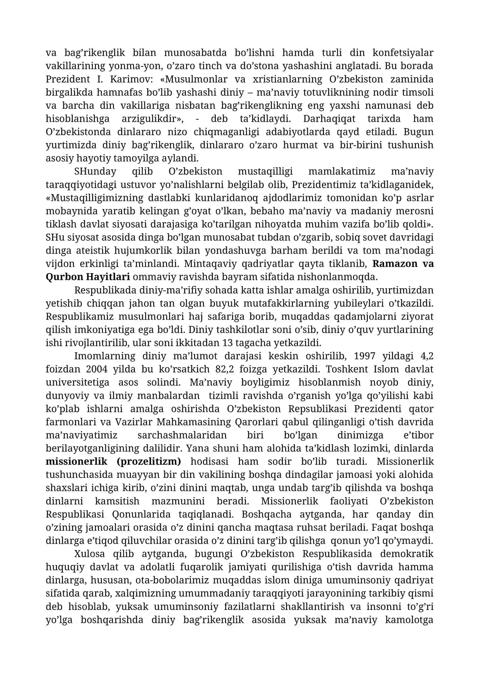 DINIY EKSTREMIZM VA TERRORIZMNING MARKAZIY OSIYO MINTAQASIDA PAYDO BO’LISHINING O’ZIGA HOS HUSUSIYATI 4