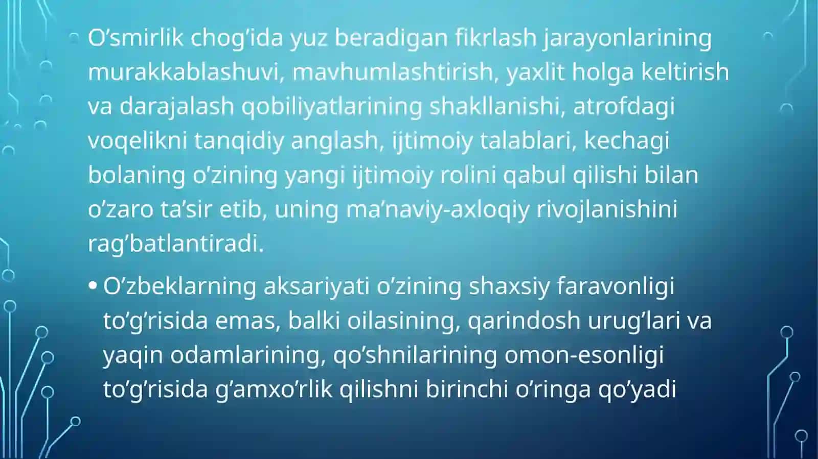 O’smirlar va kattalar O’rtasida yuzaga keladigan nizolarning asosiy sabablari 4