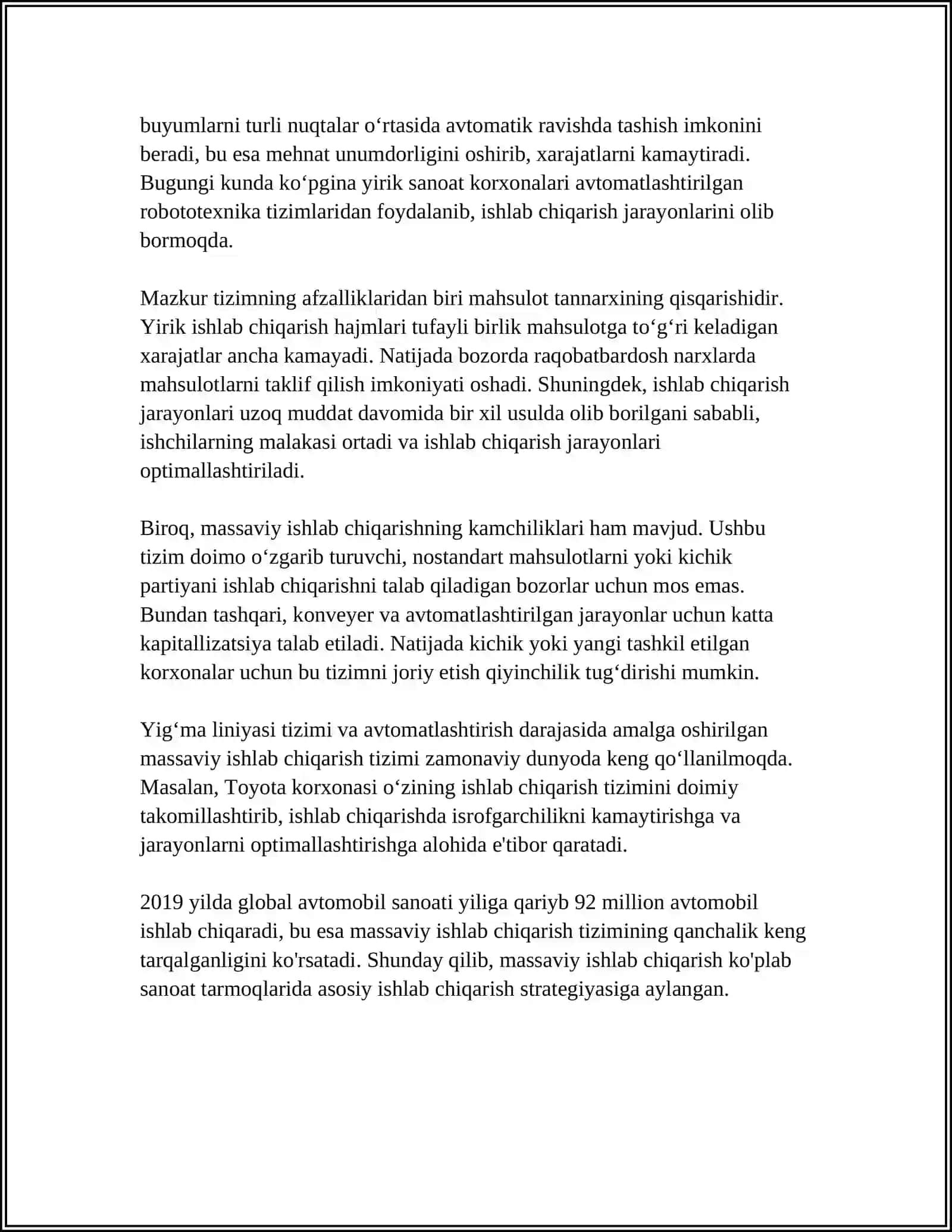 MASSAVIY ISHLAB CHIQARISH TIZIMI VA UNING AFZALLIKLARI 4