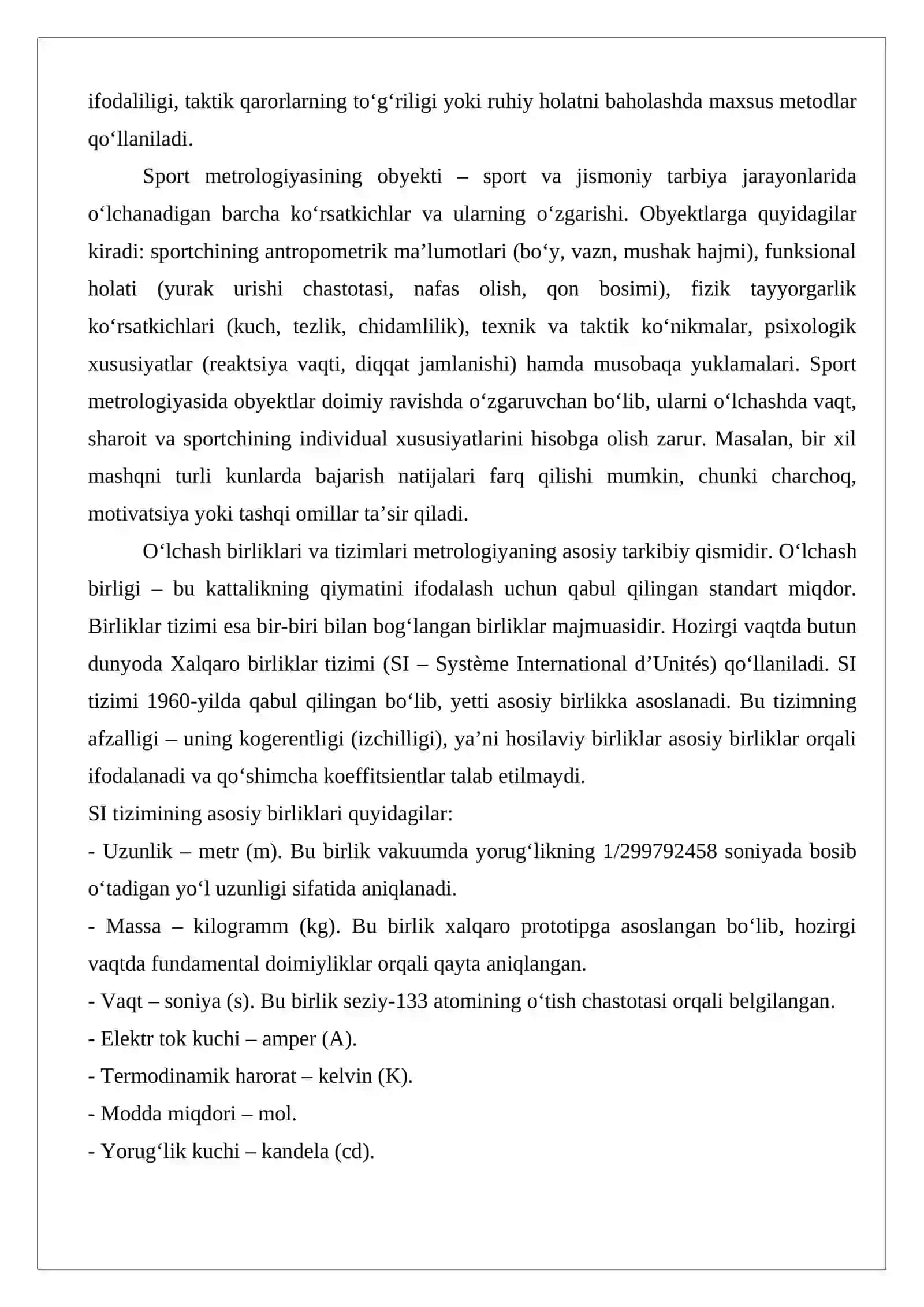 Sport metrologiyasi 4