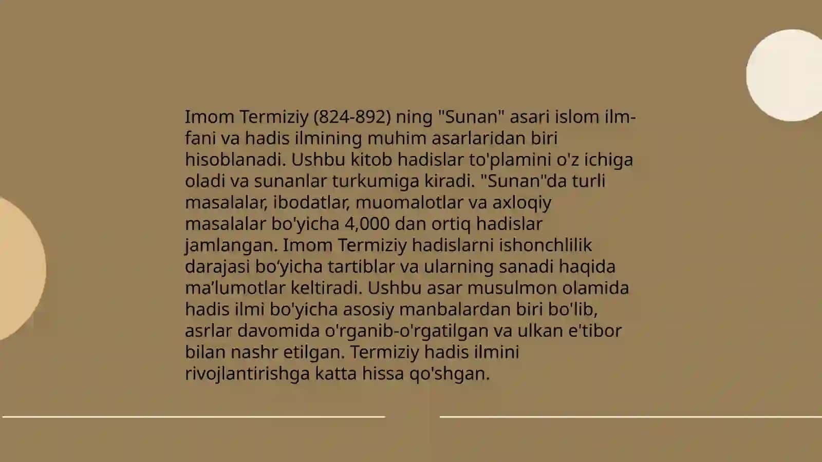 Imom Buxoriy va Imom Termiziylarning hadis ilmiga qo'shgan hissalari 4