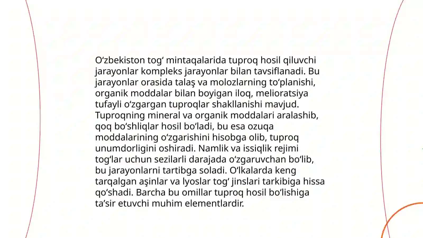 Oʻzbekistonning togʻ va togʻ oldi mintaqasi tuproqlari geografiyasi va uni muhofaza qilish 4