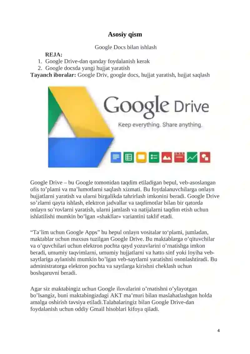 "Google Disk bilan ishlash" 4