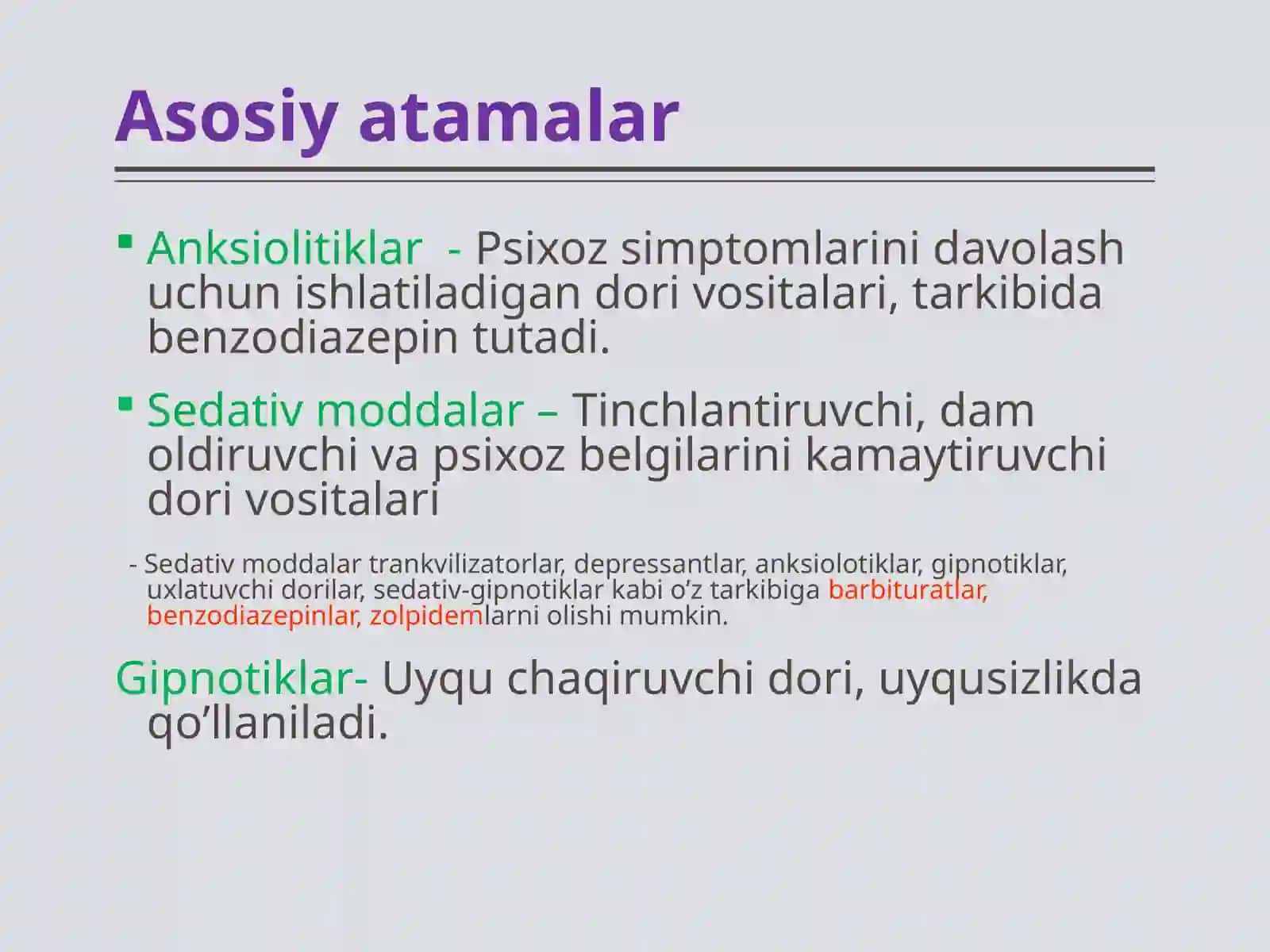 Trankvilizatorlar va sedativtinchlantiruvchi moddalar 4
