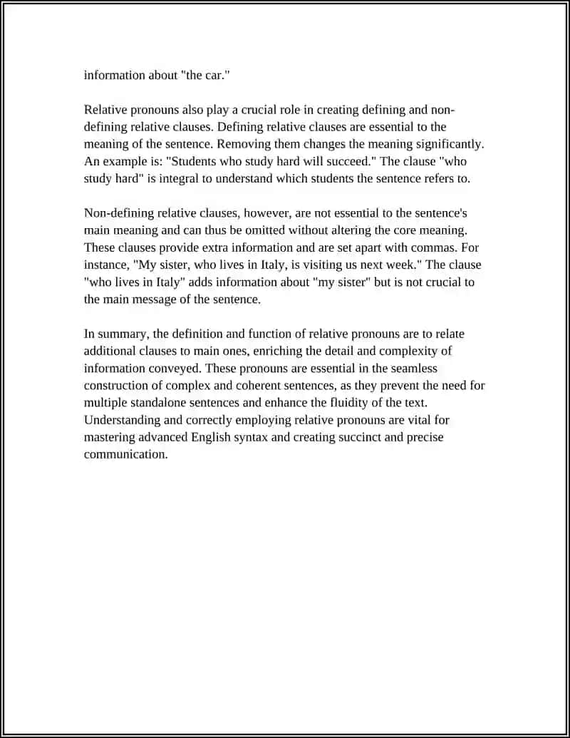 Relative Pronouns Study Guide 4