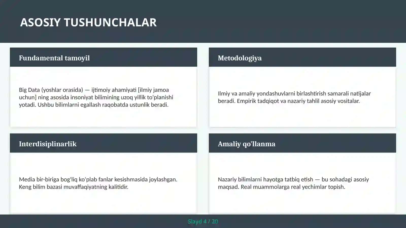 BIG DATA (YOSHLAR ORASIDA) — IJTIMOIY AHAMIYATI [ILMIY JAMOA UCHUN] 4