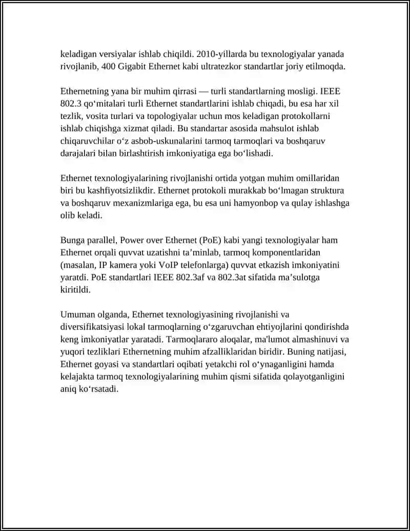 Ethernet texnologiyalari va standartlari 4