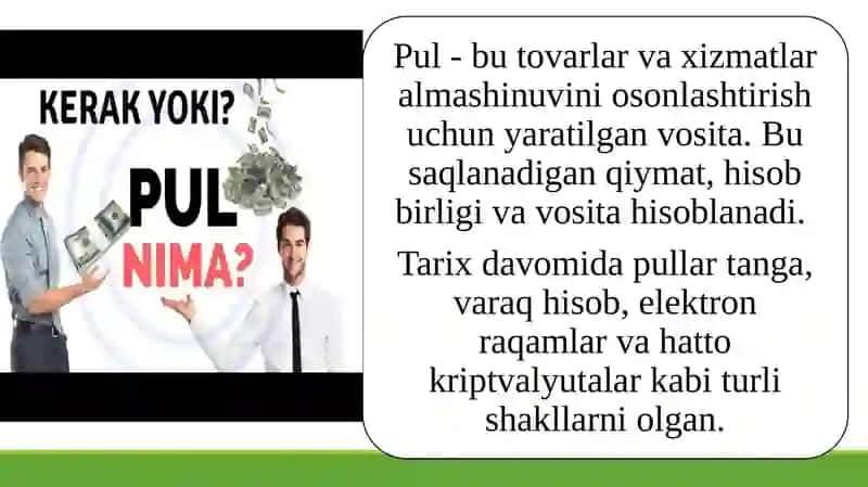 Zamonaviy moliya tizimida pul 4