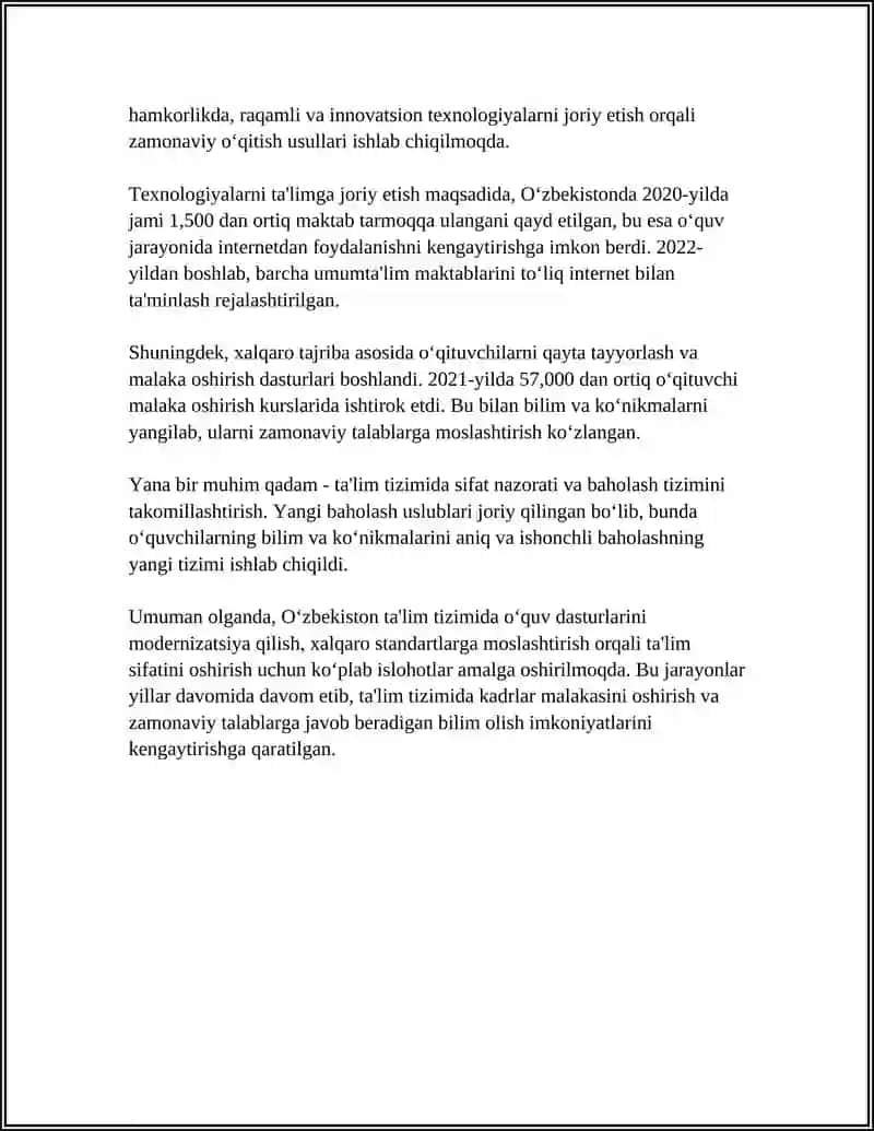 O'ZBEKISTON RESPUBLIKASI TAʼLIM TIZIMIDA MODERNIZATSIYA 4