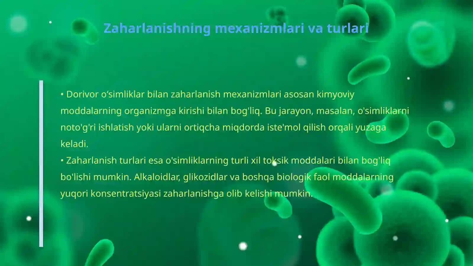 Dorivor oʻsimliklar bilan zaharlanish holatlari va ularning kimyo-toksikologik ta'siri 4