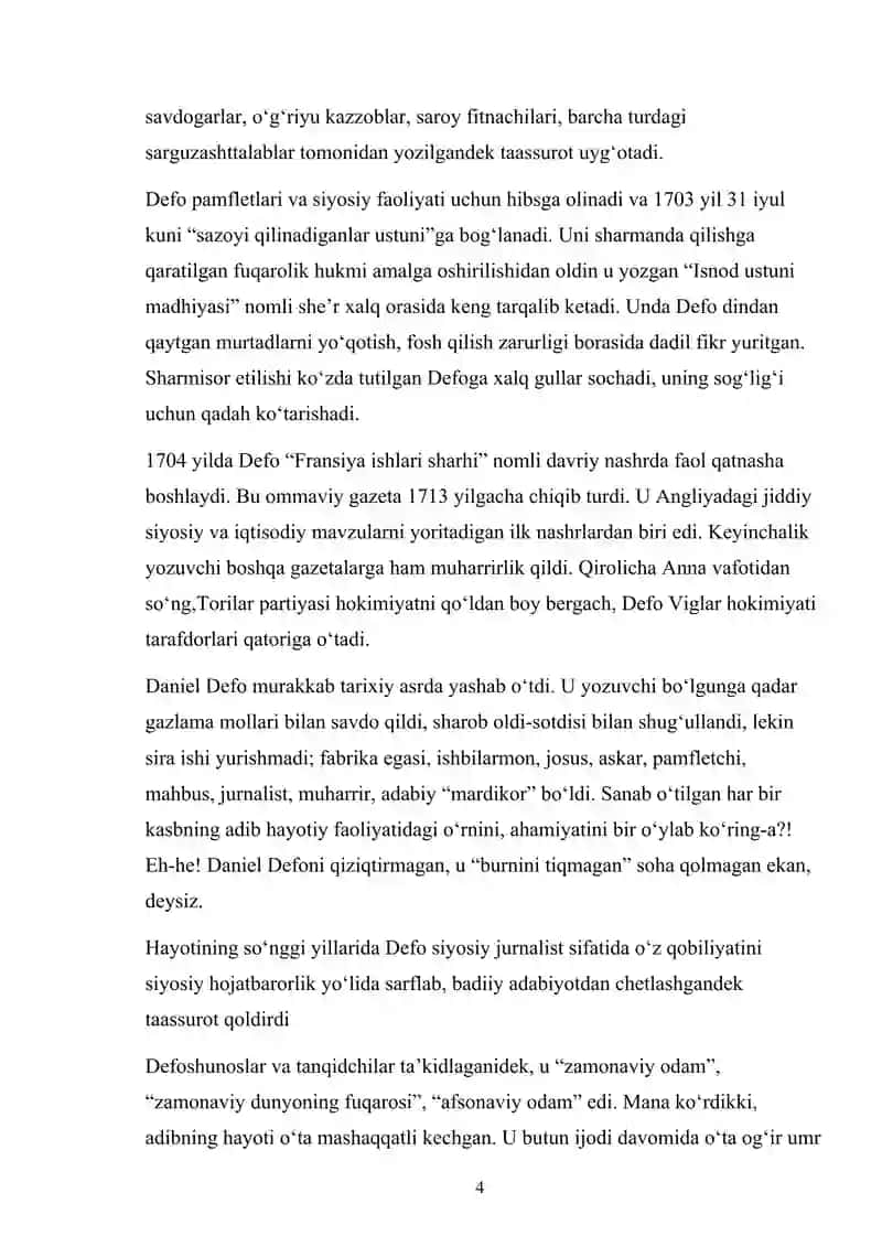 Daniel Defo “Robinzon Kruzo”  romani badiyati 4