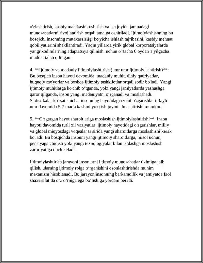 Ijtimoiylashtirishning omillari va mexanizmlar 4
