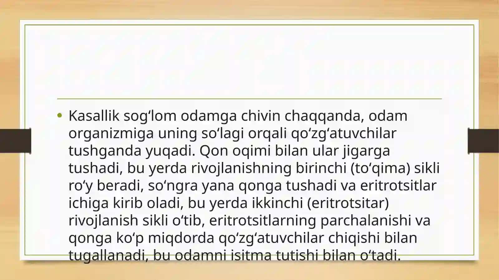 Parazitar infeksiyalar ( Malyariya, leshmonioz , amebiaz) 4