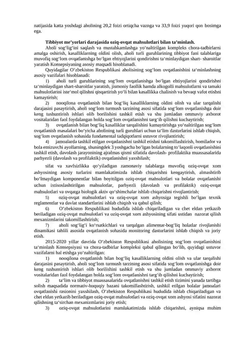 Oziq-ovqat xavfsizligi va me’yoriy ovqatlanishning ijtimoiy-tashkiliy asoslari 4