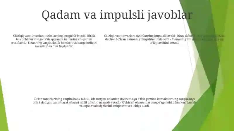 Chiziqli Elektr Zanjirlarida OʻTish Jarayonlari 4
