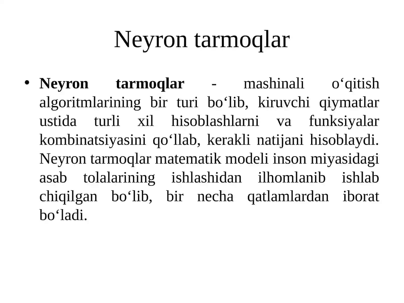 Sunʼiy neyron tarmoqlarga kirish. Eng sodda perseptron 4