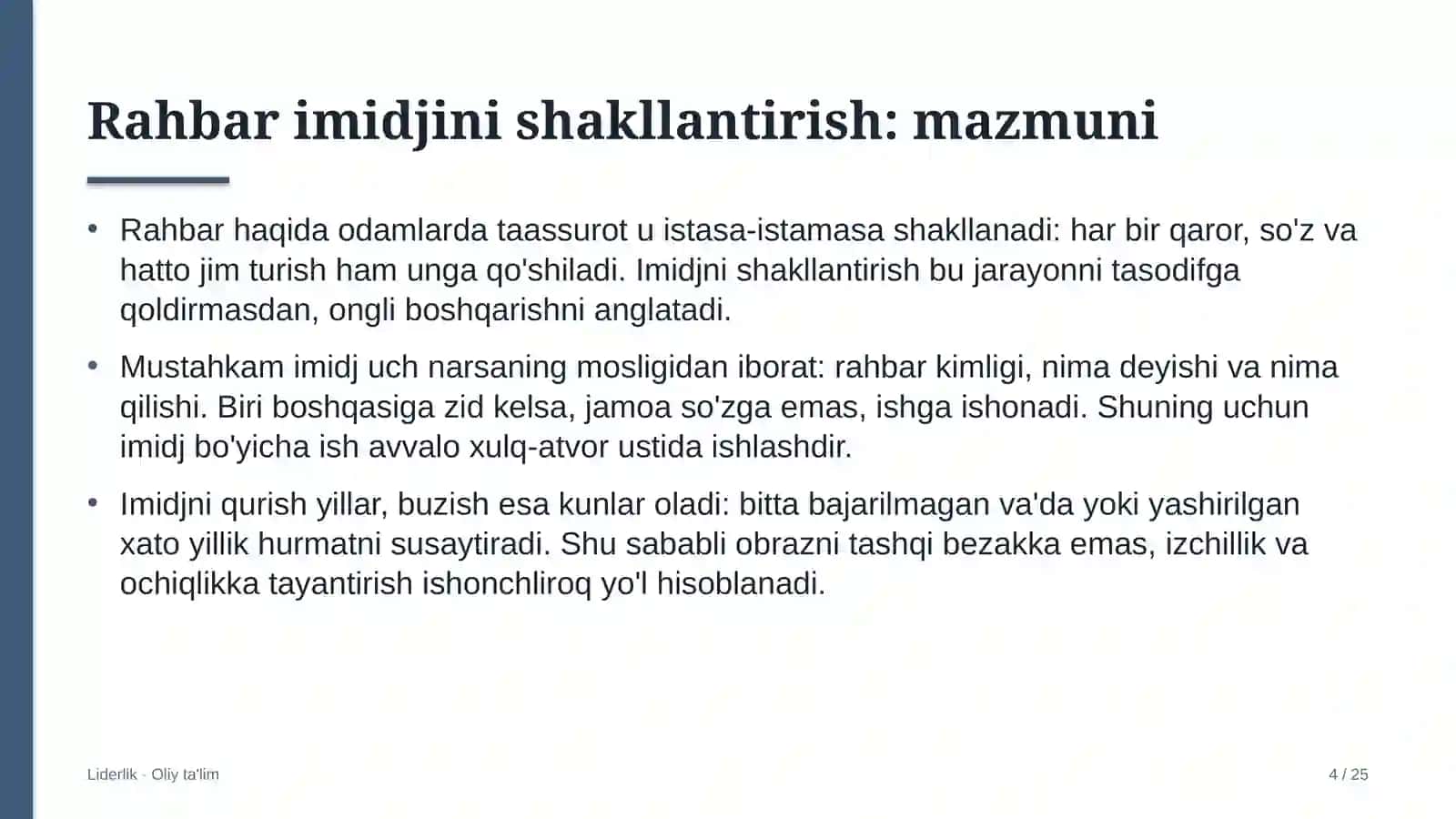 Butik-mehmonxonalarda rahbar imidjini shakllantirish 4