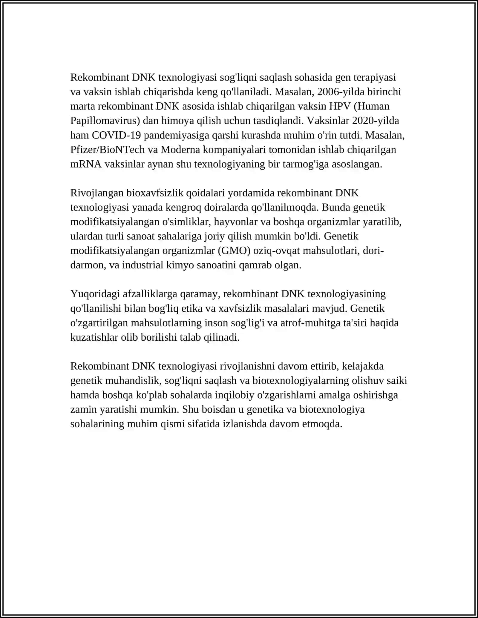 REKOMBINANT DNK OLISH TEXNOLOGIYASI 4
