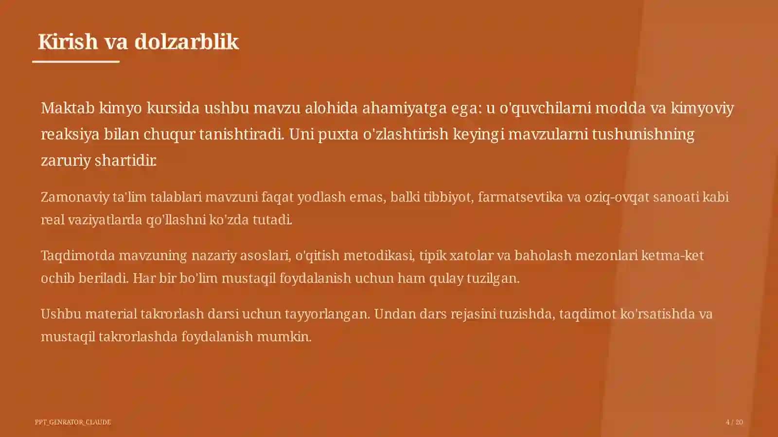 Moddalar va ularning xossalari: sof modda va aralashma (7-sinf) 4