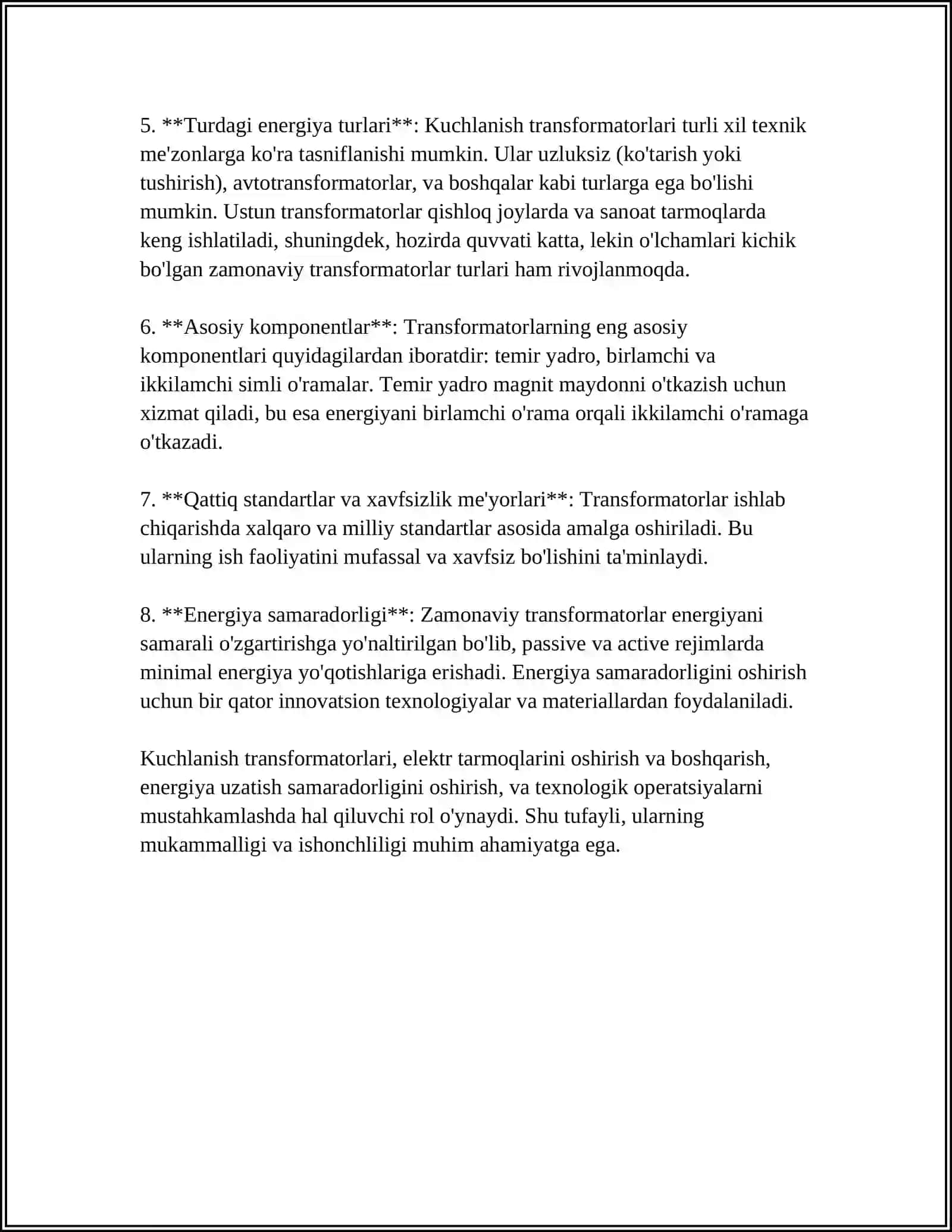 KUCHLANISH TRANSFORMATORLARI 4