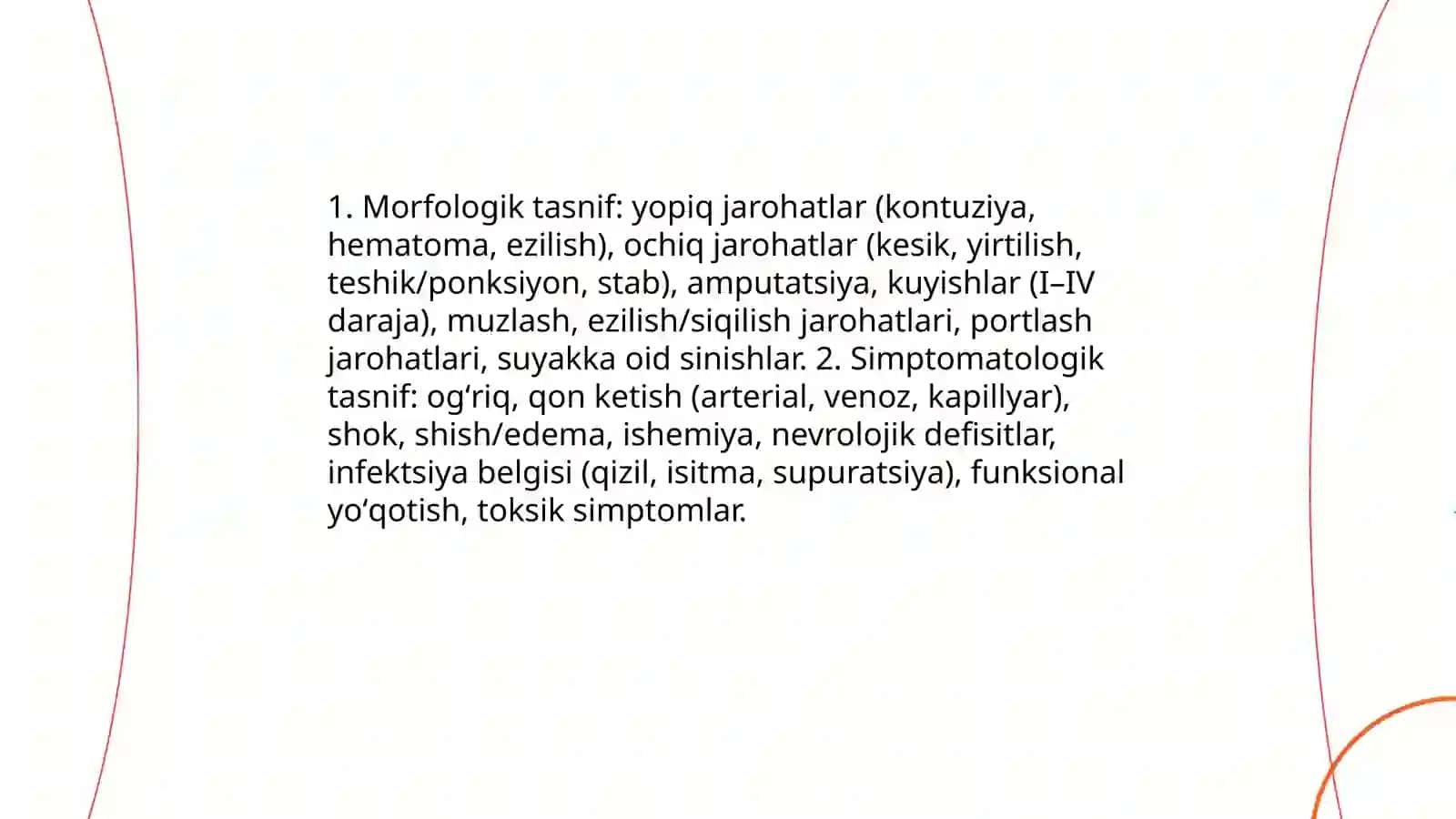 FAVQULODDA VAZIYATLARDA VUJUDGA KELUVCHI JAROHATLANISH O'CHOQLARINING TIBBIY TAKTIK TAVSIFI 4