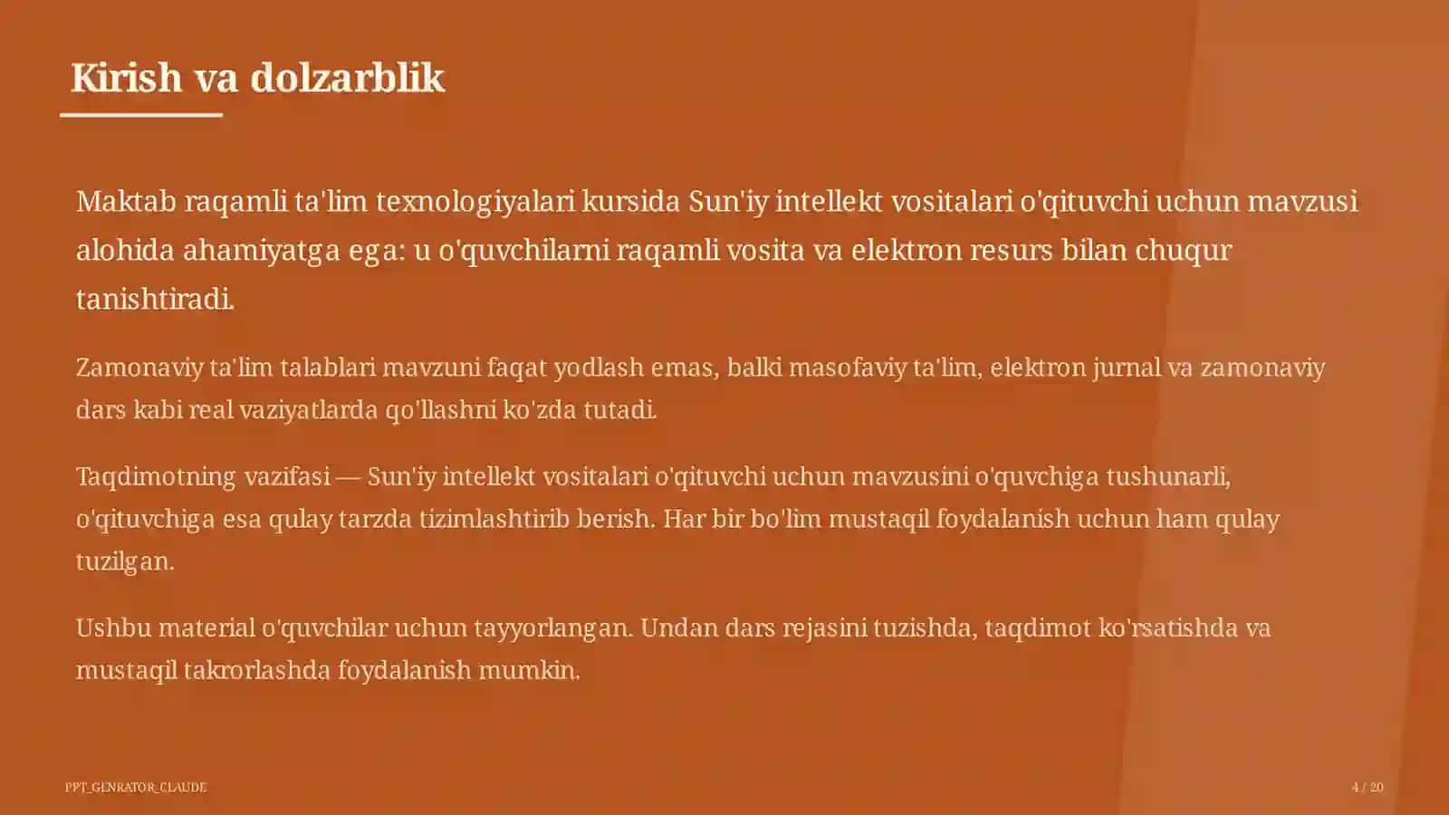 Sun'iy intellekt vositalari o'qituvchi uchun 4